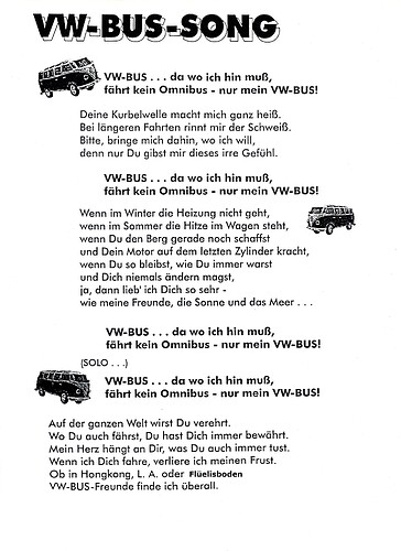 VW BUS SONG