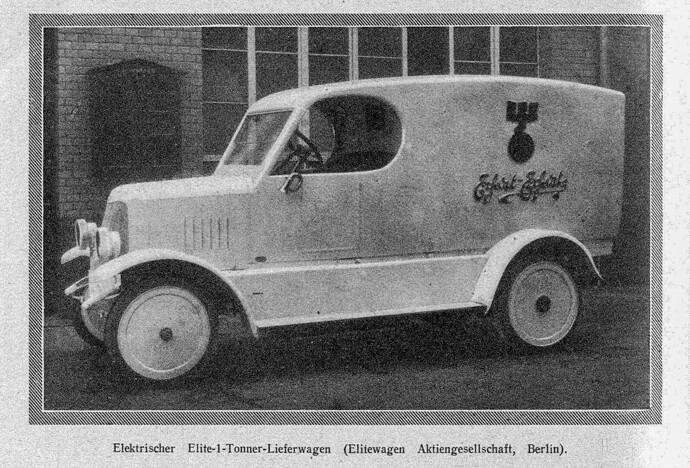 Elektrischer Elitewagen 1-Tonner 1923