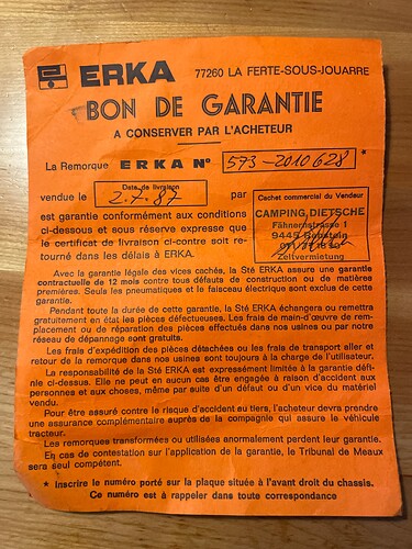 Erka Garantie 02 07 87